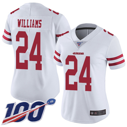 San Francisco 49ers Limited White Women K Waun Williams Road NFL Jersey #24 100th Season Vapor Untouchable